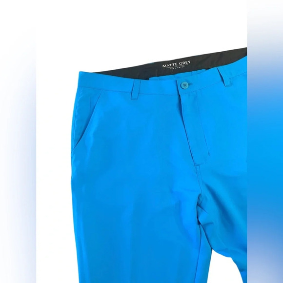 Haus Of Grey Matte Grey Men's solid bright blue flat front Golf Pants Sz 36x32 - Picture 3 of 6